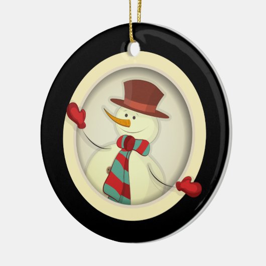 Ornament met kerstbomen - Snowman/Black (Links)