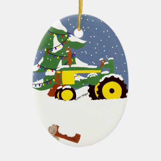 Ornament met kerstbomen voor trekkers (Voorkant)