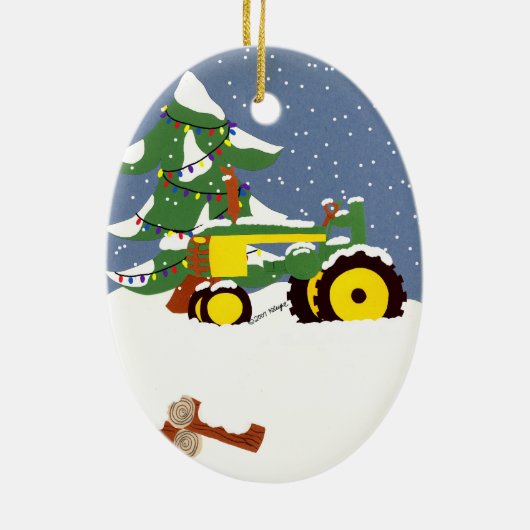 Ornament met kerstbomen voor trekkers (Achterkant)