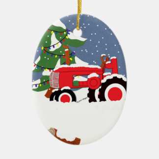 Ornament met kerstbomen voor trekkers