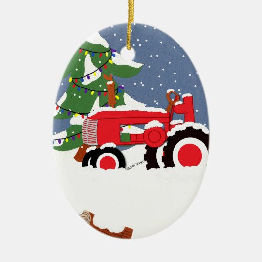 Ornament met kerstbomen voor trekkers (Voorkant)