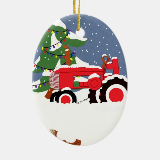Ornament met kerstbomen voor trekkers (Achterkant)