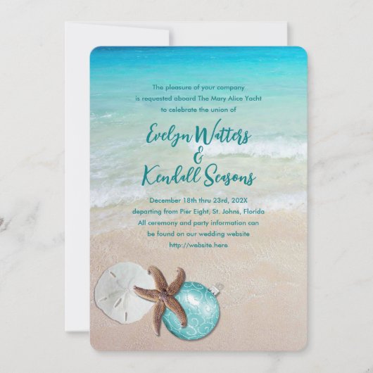 Ornament met kerstbruiloft kaart (Voorkant)