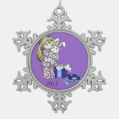 Ornament met kerstBunny Snowflake (Voorkant)