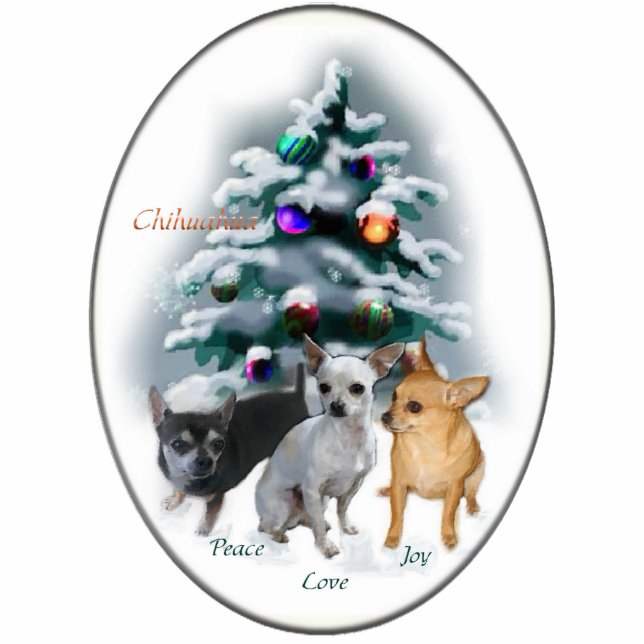 Ornament met kerstcadeaus voor Chihuahua Fotobeeldje Ornament (Voorkant)