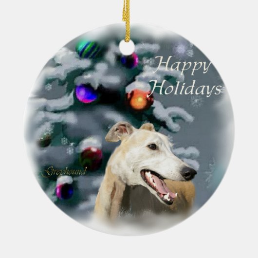 Ornament met kerstcadeaus voor Greyhound (Achterkant)