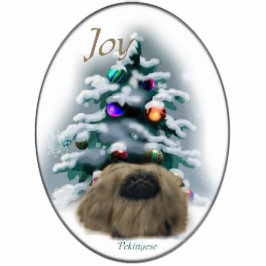 Ornament met kerstcadeaus voor pekingese kerstcade fotobeeldje ornament