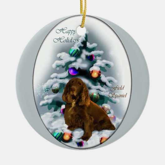 Ornament met kerstcadeaus voor vellen Spaniel (Voorkant)