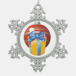Ornament met kerstcadeautjes voor pewter Snowflake
