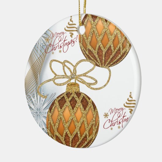 Ornament met kerstcirkel, goudzalen (Links)