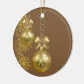 Ornament met kerstcirkel, goudzalen (Links)