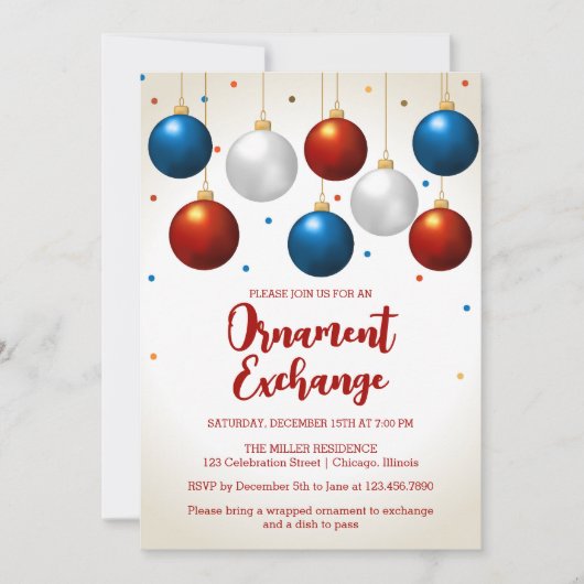 Ornament met kerstfeest kaart (Voorkant)