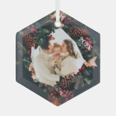 Ornament met kerstfoto's Holly Wreath (Voorkant)