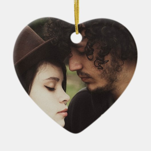 Ornament met kerstfoto's van een paar (Voorkant)