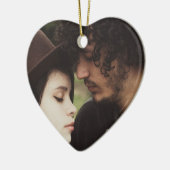 Ornament met kerstfoto's van een paar (Links)