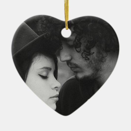 Ornament met kerstfoto's van een paar (Voorkant)