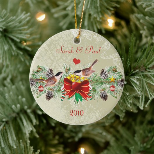 Ornament met kerstfoto's van vogels Garland en Pin (Boom)