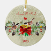Ornament met kerstfoto's van vogels Garland en Pin (Voorkant)