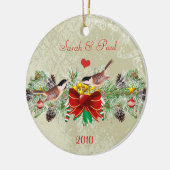 Ornament met kerstfoto's van vogels Garland en Pin (Links)