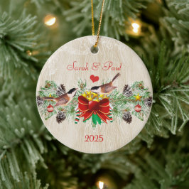 Ornament met kerstfoto's van vogels Garland en Pin