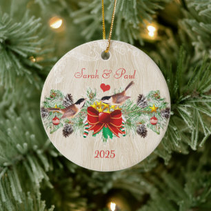Ornament met kerstfoto's van vogels Garland en Pin