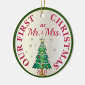 Ornament met kerstgevechtsbomen (Links)