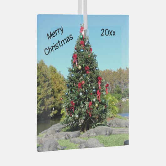 Ornament met Kerstglas uit Florida Alligator (Voorkant Rechts)