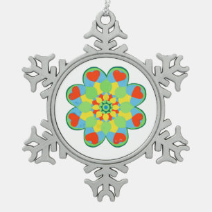 Ornament met kersthart Mandala