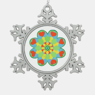 Ornament met kersthart Mandala