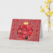  Ornament met kerstKaart in Poinsettia Kaart (Gele Bloem)