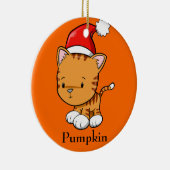 Ornament met kerstKat "pompoen" (Rechts)