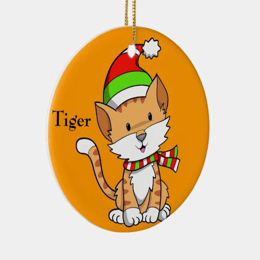 Ornament met kerstKat "Tiger" (Rechts)