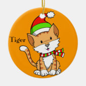 Ornament met kerstKat "Tiger" (Voorkant)