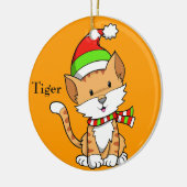 Ornament met kerstKat "Tiger" (Links)