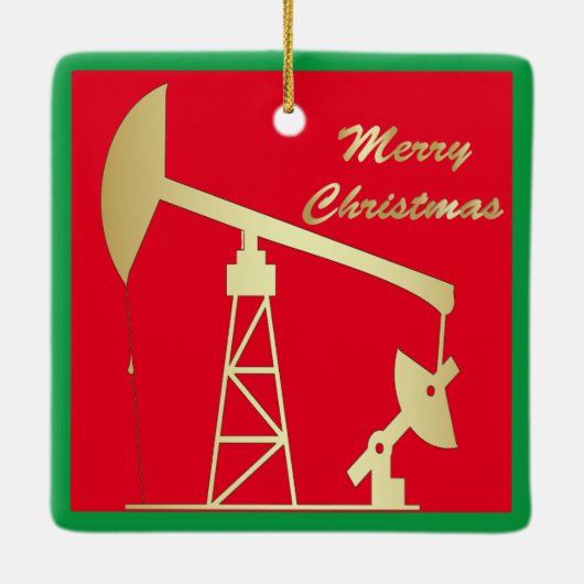 Ornament met kerstkeramische oliepomp (Achterkant)