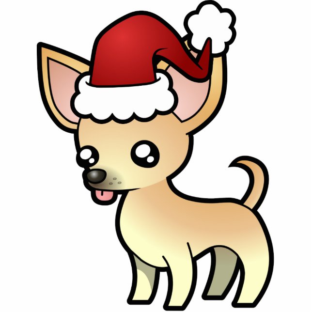 Ornament met kerstmanhuahua (gladde jas) fotobeeldje ornament (Voorkant)