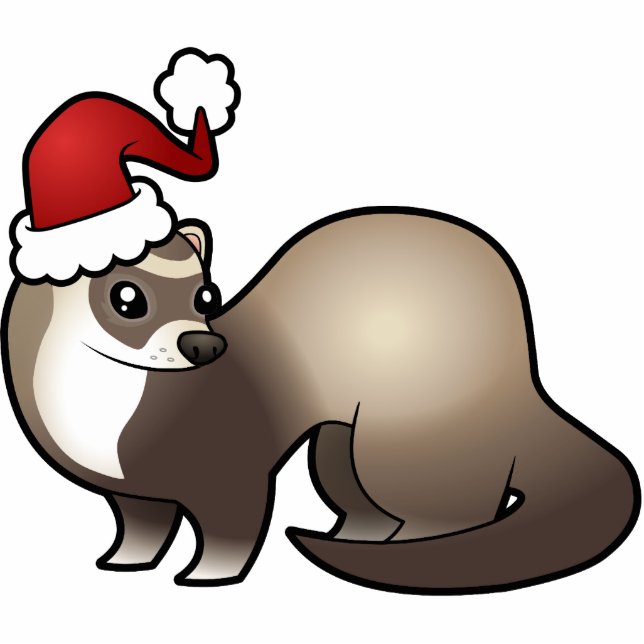 Ornament met Kerstmis Ferret Fotobeeldje Ornament (Voorkant)