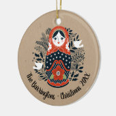 Ornament met Kerstmis Matryoshka (Links)