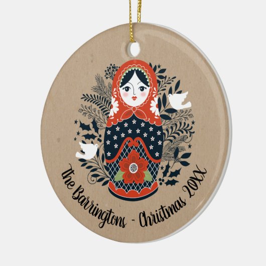Ornament met Kerstmis Matryoshka (Links)