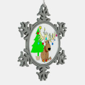 Ornament met kerstpernenspnowflake/rendiertje (Links)