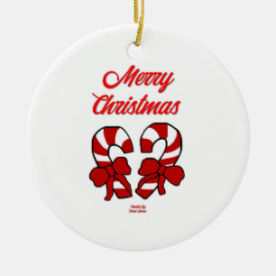 Ornament met kerstsnoepjes