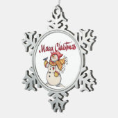 Ornament met kerstsnowman Pewter Snowflake (Rechts)