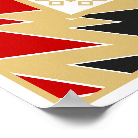 Ornament met kleurrijk geometrisch patroon, zijder poster (Hoek)