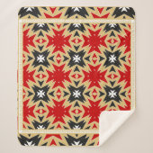 Ornament met kleurrijk geometrisch patroon, zijder sherpa deken (Voorkant)