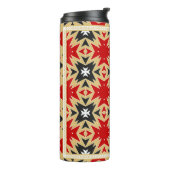 Ornament met kleurrijk geometrisch patroon, zijder thermosbeker (Gedraaid links)