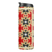 Ornament met kleurrijk geometrisch patroon, zijder thermosbeker (Geroteerd rechts)