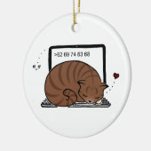 Ornament met laptopkat (bruine tablet) (Links)