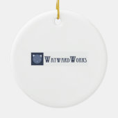 Ornament met laptopkat (bruine tablet) (Achterkant)