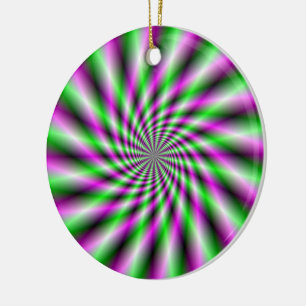 Ornament met neondraaiend wiel
