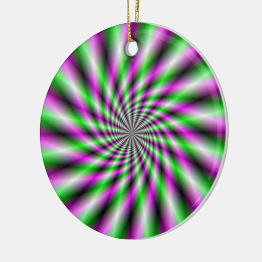 Ornament met neondraaiend wiel (Links)